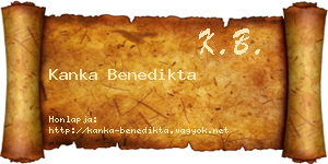 Kanka Benedikta névjegykártya